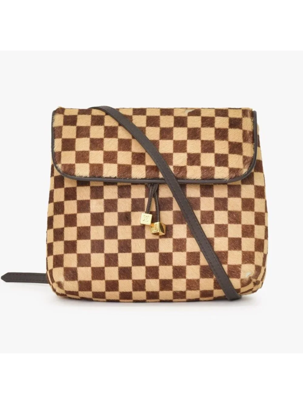 Louis Vuitton Damier Sauvage Gazelle Cross Calf Hair Brown Crossbody